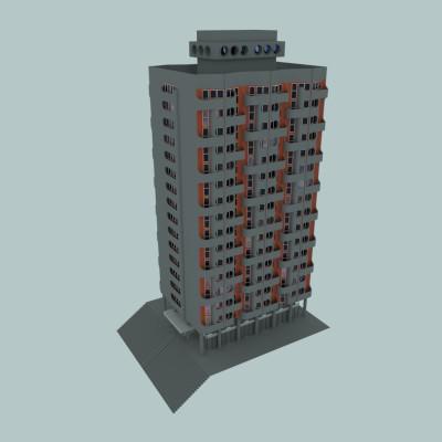 High poly  scalable model of  Sedesowiec   a real building in Wroclaw  Poland. preview image